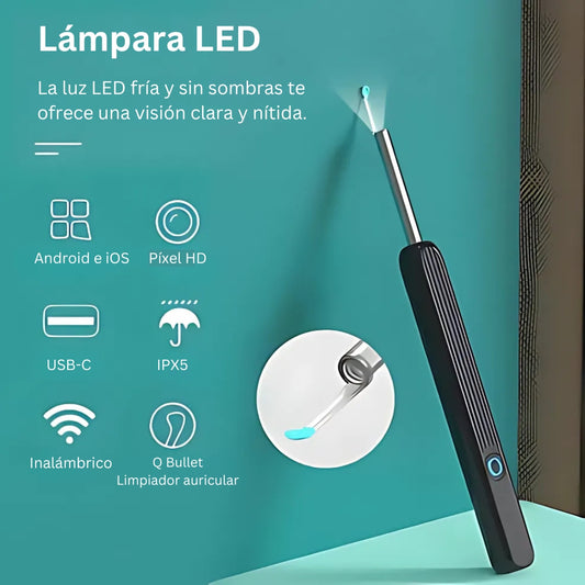 ClearView Pro | Limpiador Visual de Oídos con Cámara HD